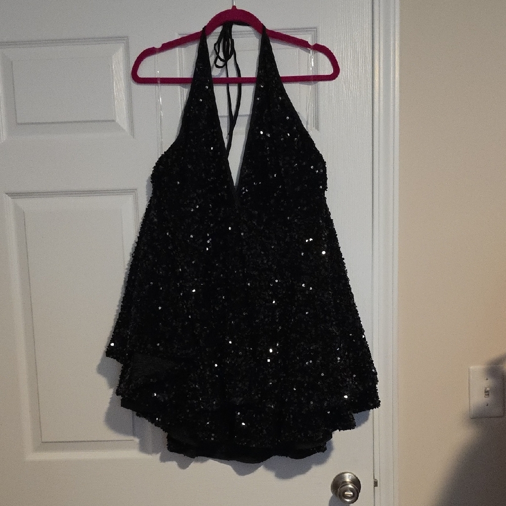Fashion Nova Black Sequin Mini Dress